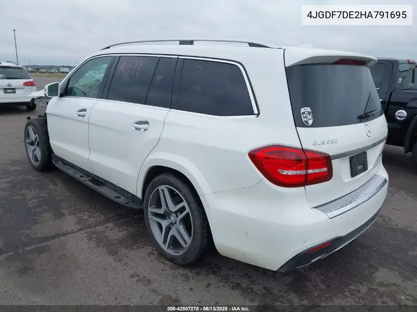 2017 Mercedes-Benz Gls 550 4Matic VIN: 4JGDF7DE2HA791695 Lot: 42507278