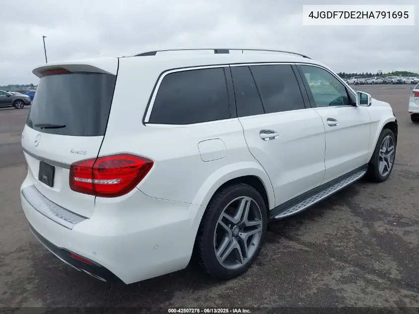 2017 Mercedes-Benz Gls 550 4Matic VIN: 4JGDF7DE2HA791695 Lot: 42507278