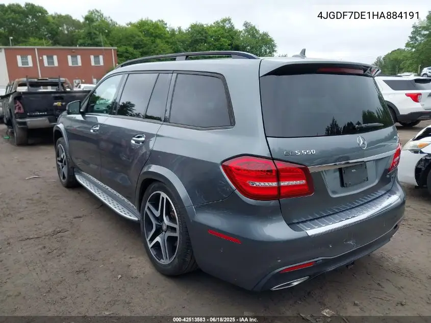 2017 Mercedes-Benz Gls 550 4Matic VIN: 4JGDF7DE1HA884191 Lot: 42513583