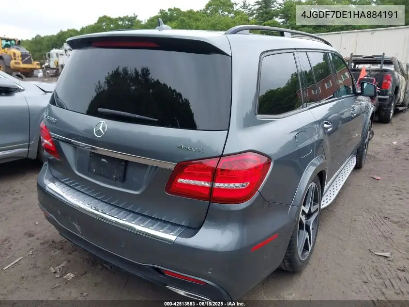 2017 Mercedes-Benz Gls 550 4Matic VIN: 4JGDF7DE1HA884191 Lot: 42513583