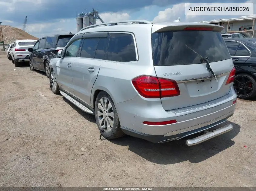 2017 Mercedes-Benz Gls 450 4Matic VIN: 4JGDF6EE9HA858026 Lot: 42536249
