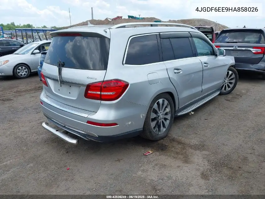 2017 Mercedes-Benz Gls 450 4Matic VIN: 4JGDF6EE9HA858026 Lot: 42536249
