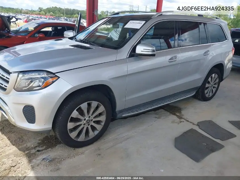 2017 Mercedes-Benz Gls 450 4Matic VIN: 4JGDF6EE2HA924335 Lot: 42553484