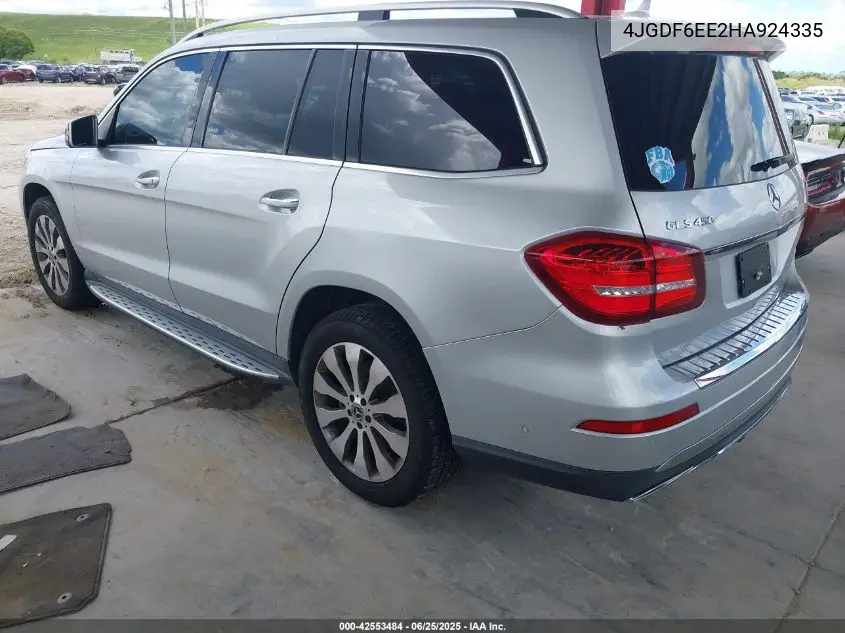 2017 Mercedes-Benz Gls 450 4Matic VIN: 4JGDF6EE2HA924335 Lot: 42553484