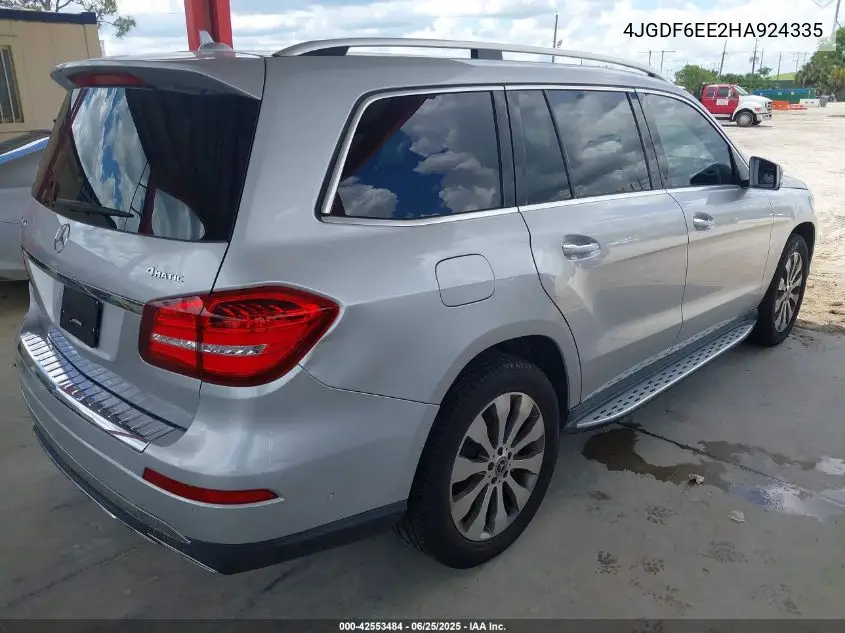 2017 Mercedes-Benz Gls 450 4Matic VIN: 4JGDF6EE2HA924335 Lot: 42553484