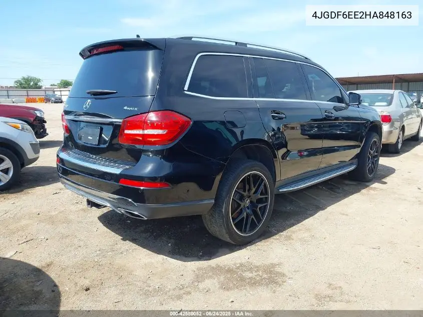 2017 Mercedes-Benz Gls 450 4Matic VIN: 4JGDF6EE2HA848163 Lot: 42580052