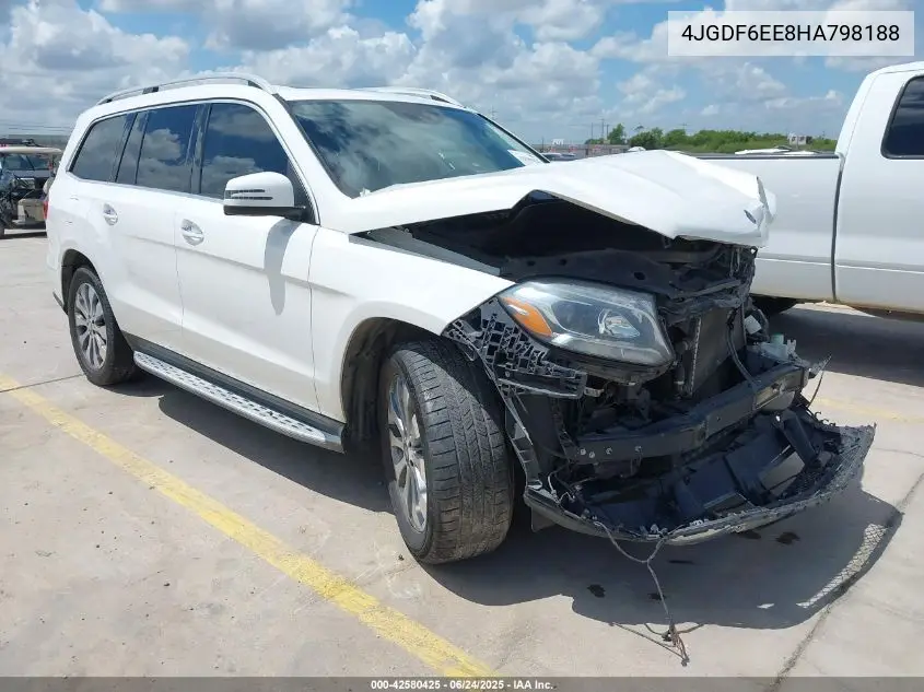 2017 Mercedes-Benz Gls 450 4Matic VIN: 4JGDF6EE8HA798188 Lot: 42580425