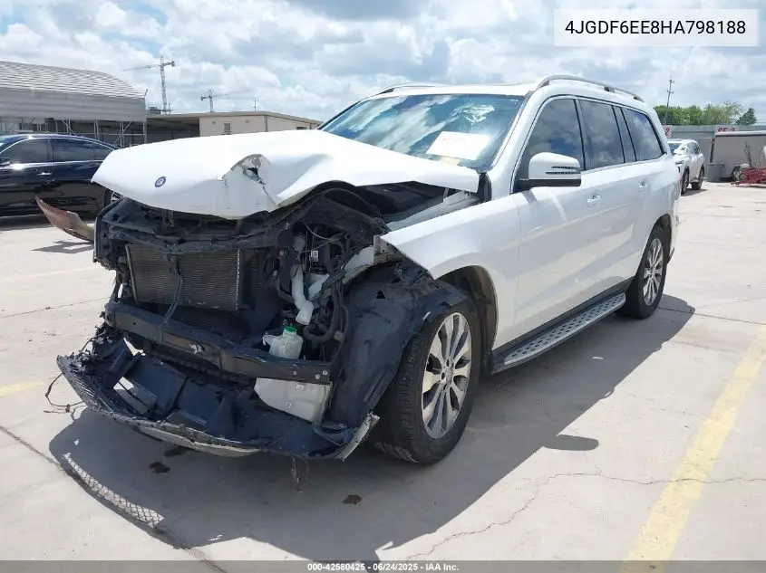 2017 Mercedes-Benz Gls 450 4Matic VIN: 4JGDF6EE8HA798188 Lot: 42580425