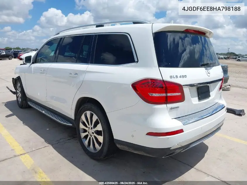 2017 Mercedes-Benz Gls 450 4Matic VIN: 4JGDF6EE8HA798188 Lot: 42580425