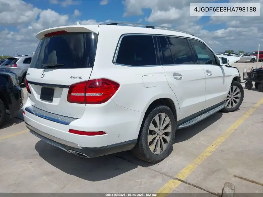 2017 Mercedes-Benz Gls 450 4Matic VIN: 4JGDF6EE8HA798188 Lot: 42580425