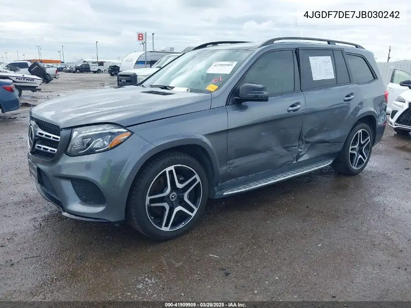2018 Mercedes-Benz Gls 550 4Matic VIN: 4JGDF7DE7JB030242 Lot: 41909909