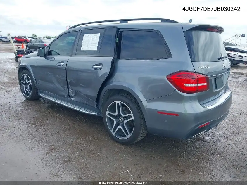 2018 Mercedes-Benz Gls 550 4Matic VIN: 4JGDF7DE7JB030242 Lot: 41909909