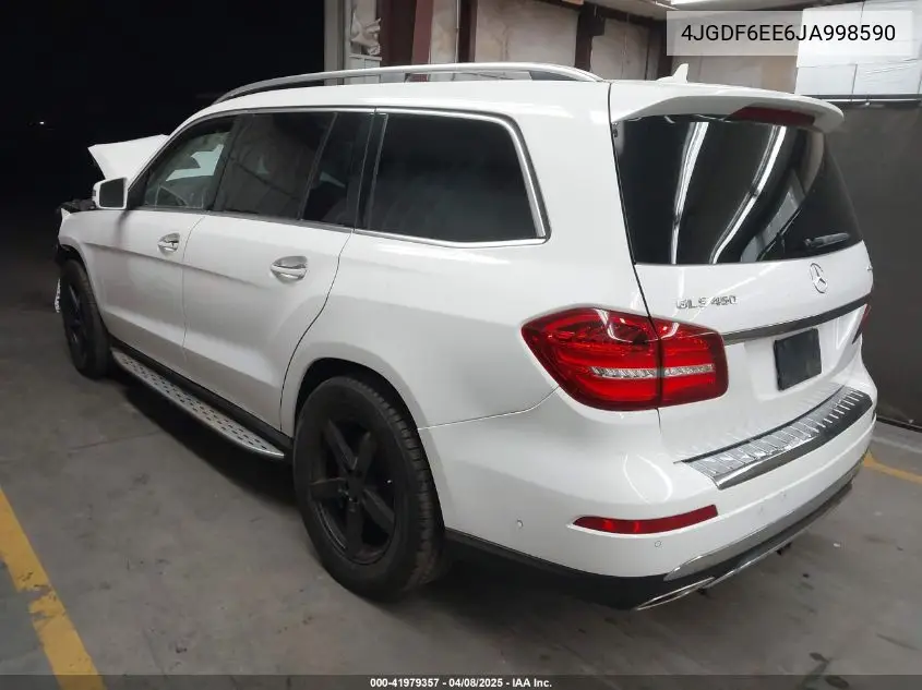 2018 Mercedes-Benz Gls 450 4Matic VIN: 4JGDF6EE6JA998590 Lot: 41979357