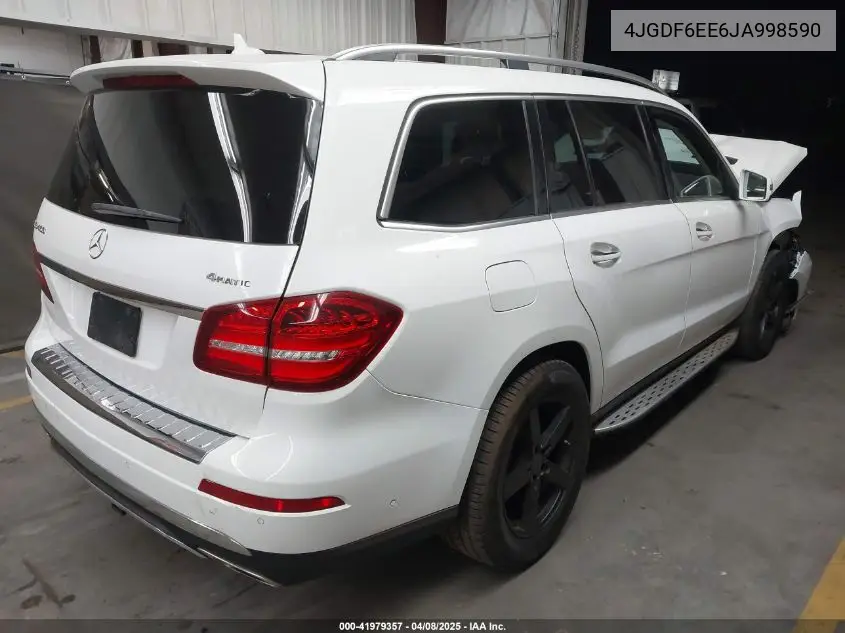 2018 Mercedes-Benz Gls 450 4Matic VIN: 4JGDF6EE6JA998590 Lot: 41979357