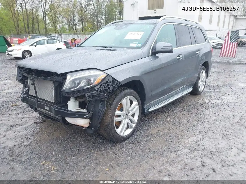 2018 Mercedes-Benz Gls 450 4Matic VIN: 4JGDF6EE5JB106257 Lot: 42187413