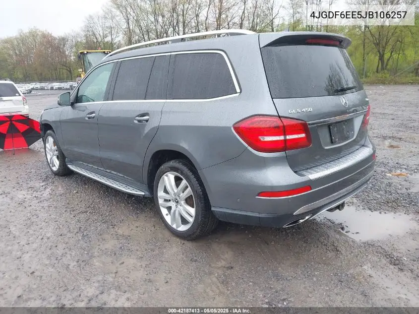 2018 Mercedes-Benz Gls 450 4Matic VIN: 4JGDF6EE5JB106257 Lot: 42187413