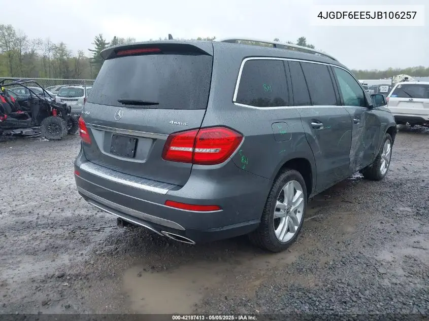 2018 Mercedes-Benz Gls 450 4Matic VIN: 4JGDF6EE5JB106257 Lot: 42187413