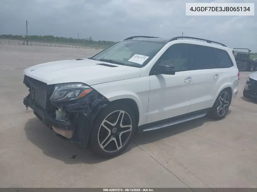 2018 Mercedes-Benz Gls 550 4Matic VIN: 4JGDF7DE3JB065134 Lot: 42507274