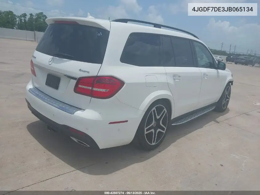 2018 Mercedes-Benz Gls 550 4Matic VIN: 4JGDF7DE3JB065134 Lot: 42507274