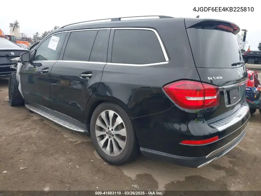 2019 Mercedes-Benz Gls 450 4Matic VIN: 4JGDF6EE4KB225810 Lot: 41883110