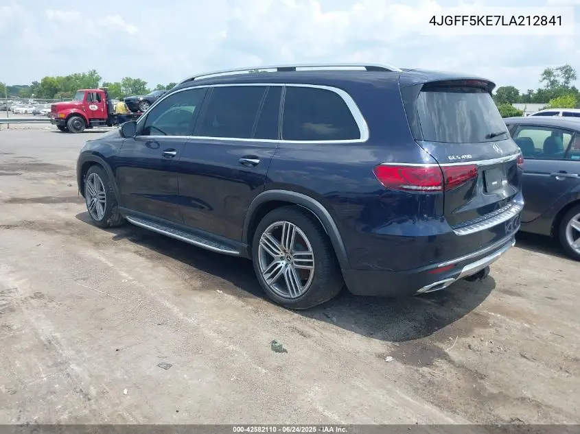 2020 Mercedes-Benz Gls 450 4Matic VIN: 4JGFF5KE7LA212841 Lot: 42582110