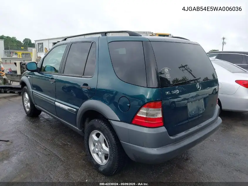 1998 Mercedes-Benz Ml 320 Classic VIN: 4JGAB54E5WA006036 Lot: 42230324
