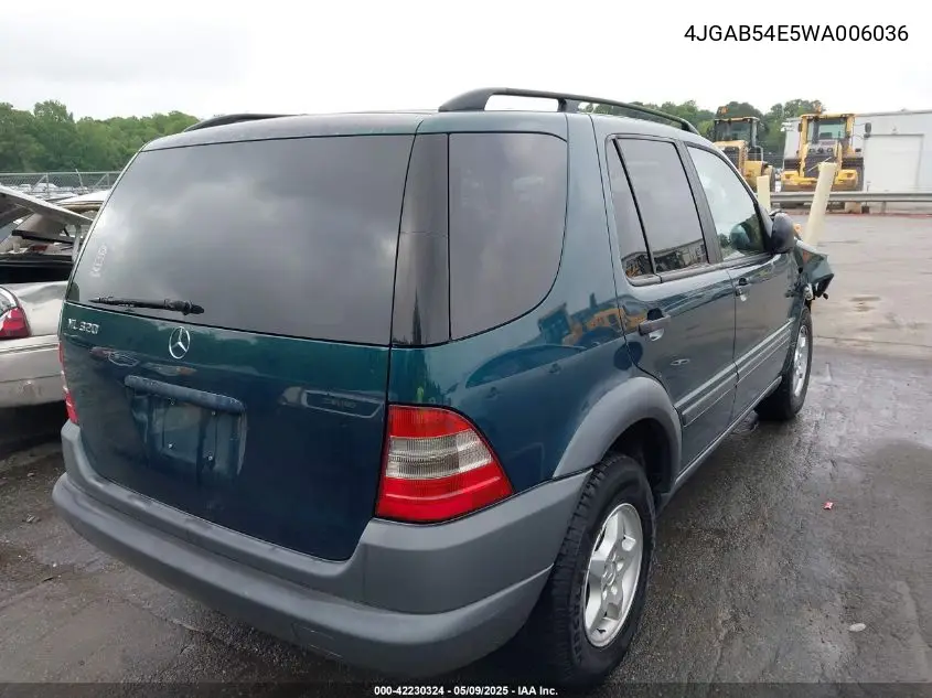 1998 Mercedes-Benz Ml 320 Classic VIN: 4JGAB54E5WA006036 Lot: 42230324