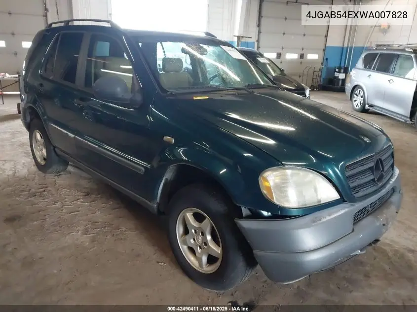 1998 Mercedes-Benz Ml 320 Classic VIN: 4JGAB54EXWA007828 Lot: 42490411