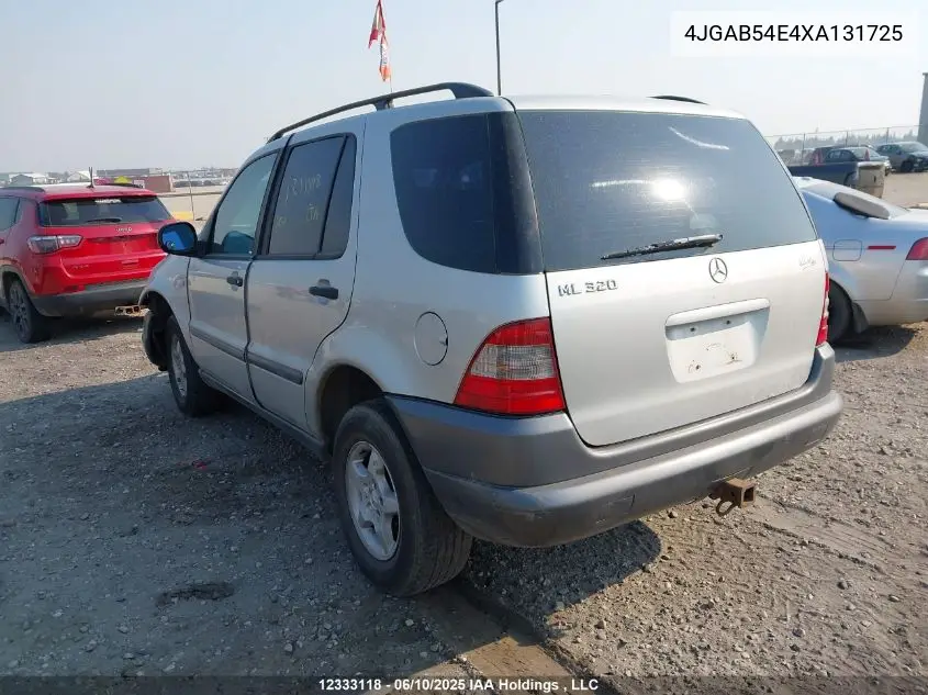 1999 Mercedes-Benz Ml 320 Classic VIN: 4JGAB54E4XA131725 Lot: 12333118