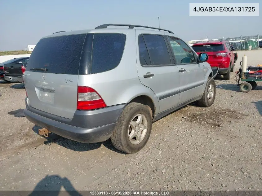 1999 Mercedes-Benz Ml 320 Classic VIN: 4JGAB54E4XA131725 Lot: 12333118
