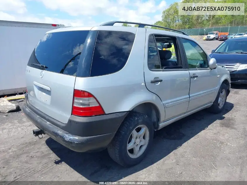 1999 Mercedes-Benz Ml 430 VIN: 4JGAB72E5XA075910 Lot: 42201291