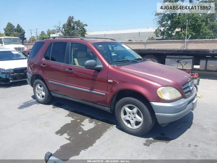 1999 Mercedes-Benz Ml 320 VIN: 4JGAB54E4XA118862 Lot: 42478735