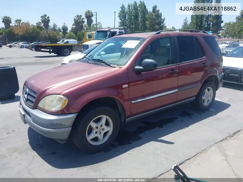 1999 Mercedes-Benz Ml 320 VIN: 4JGAB54E4XA118862 Lot: 42478735