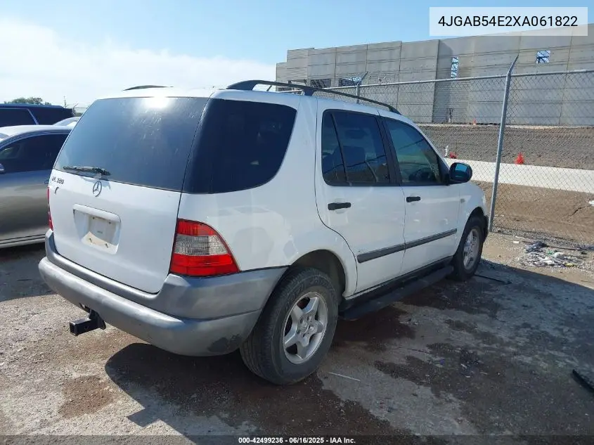 1999 Mercedes-Benz Ml 320 VIN: 4JGAB54E2XA061822 Lot: 42499236
