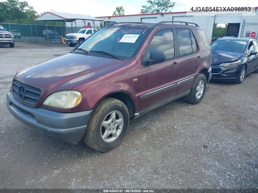 1999 Mercedes-Benz Ml 320 VIN: 4JGAB54E1XA098893 Lot: 42543147