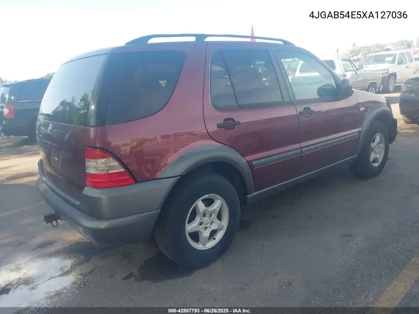 1999 Mercedes-Benz Ml 320 VIN: 4JGAB54E5XA127036 Lot: 42587793