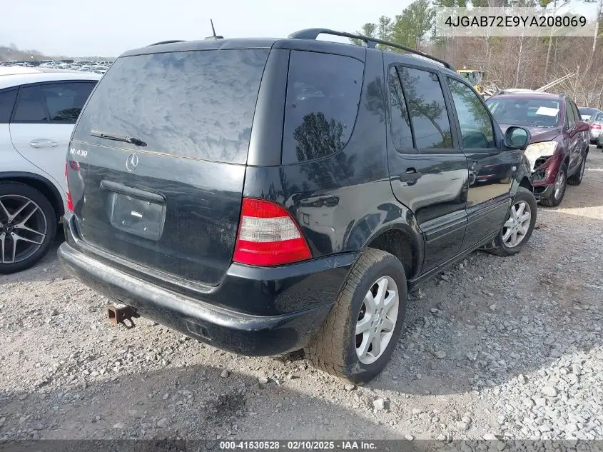 2000 Mercedes-Benz Ml 430 VIN: 4JGAB72E9YA208069 Lot: 41530528
