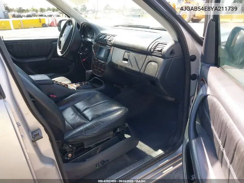2000 Mercedes-Benz Ml 320 VIN: 4JGAB54E8YA211739 Lot: 42581880