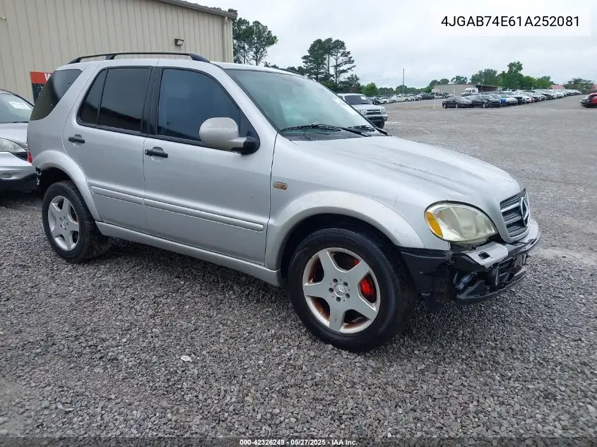 2001 Mercedes-Benz Ml 55 Amg VIN: 4JGAB74E61A252081 Lot: 42326249