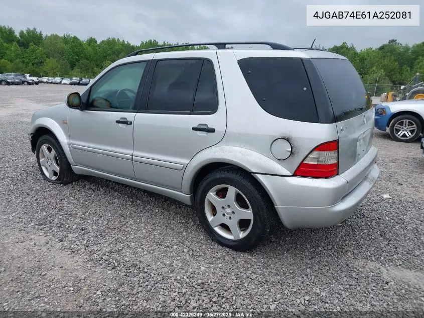 2001 Mercedes-Benz Ml 55 Amg VIN: 4JGAB74E61A252081 Lot: 42326249
