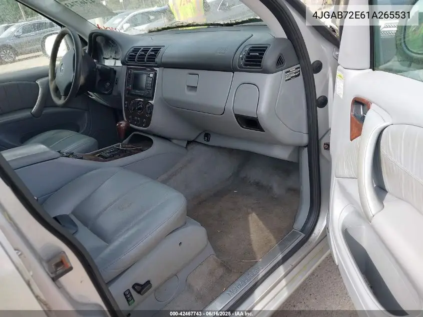 2001 Mercedes-Benz Ml 430 VIN: 4JGAB72E61A265531 Lot: 42467743