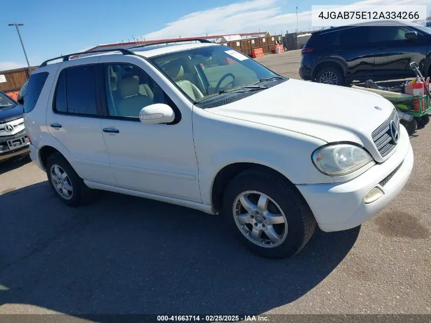 2002 Mercedes-Benz Ml 500 VIN: 4JGAB75E12A334266 Lot: 41663714