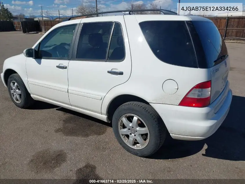 2002 Mercedes-Benz Ml 500 VIN: 4JGAB75E12A334266 Lot: 41663714