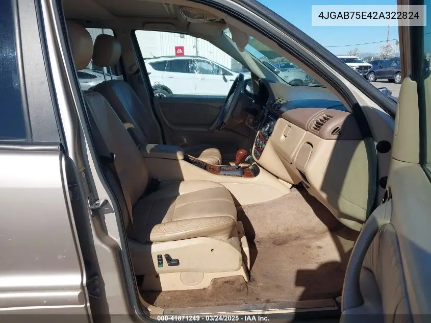 2002 Mercedes-Benz Ml 500 VIN: 4JGAB75E42A322824 Lot: 41871249