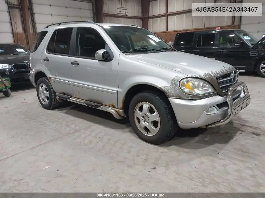 2002 Mercedes-Benz Ml 320 VIN: 4JGAB54E42A343467 Lot: 41891163