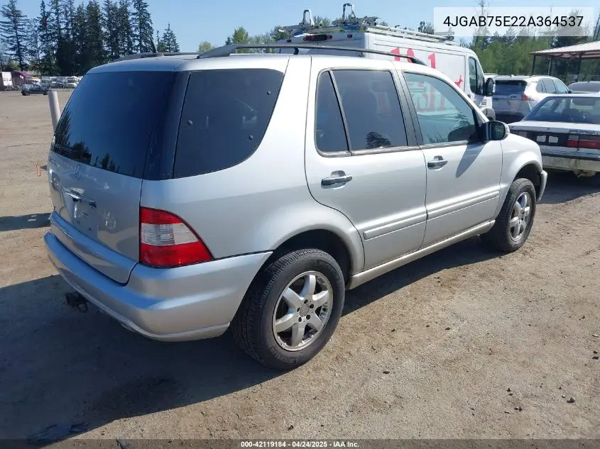 2002 Mercedes-Benz Ml 500 VIN: 4JGAB75E22A364537 Lot: 42119184