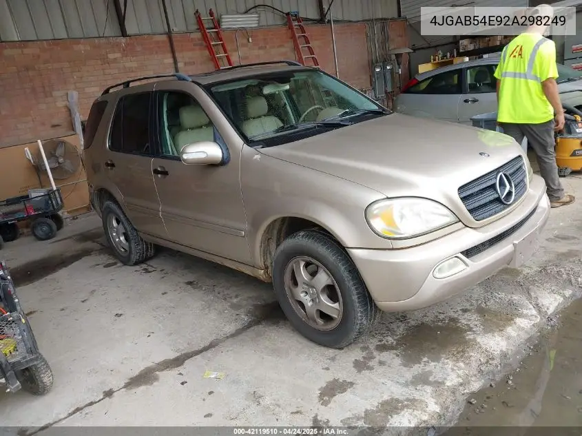 2002 Mercedes-Benz Ml 320 VIN: 4JGAB54E92A298249 Lot: 42119510