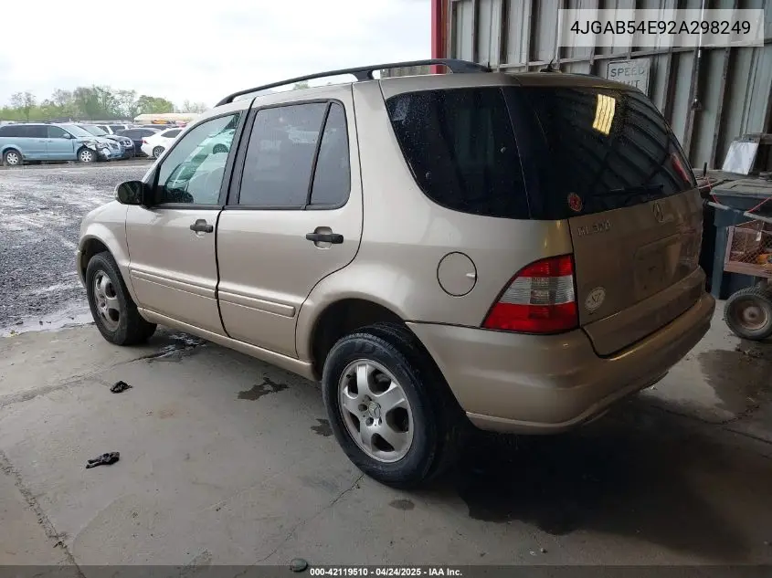 2002 Mercedes-Benz Ml 320 VIN: 4JGAB54E92A298249 Lot: 42119510