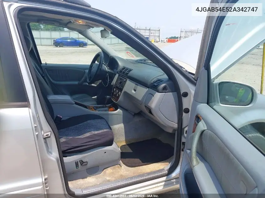 2002 Mercedes-Benz Ml 320 VIN: 4JGAB54E52A342747 Lot: 42412951