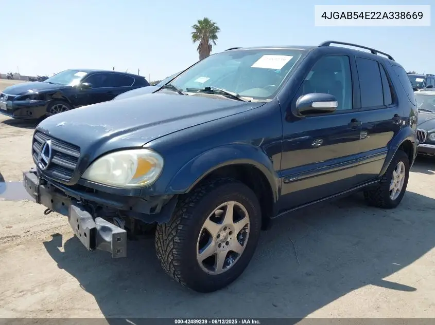 2002 Mercedes-Benz Ml 320 VIN: 4JGAB54E22A338669 Lot: 42489239